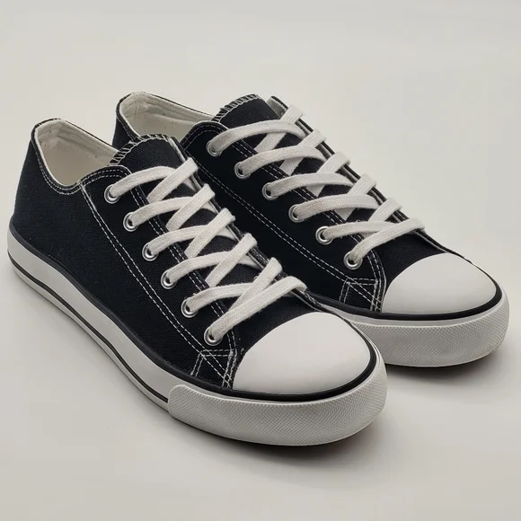 Shoes Womens Canvas Sneakers Blackwhite Size Zyk2119 Minimal